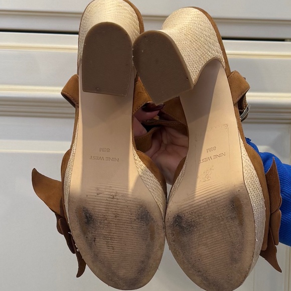 Nine West Brown Flower Suede Sandals - Picture 4 of 4
